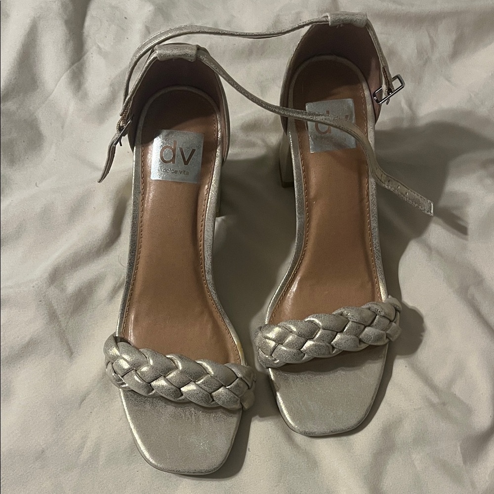DV by Dolce Vita Women's Metallic Braided Heels